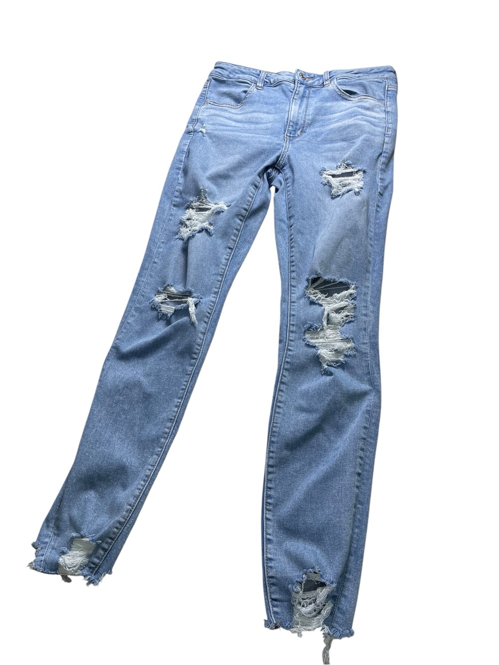 American Eagle Next Level Stretch‎ High Rise Jegging 12 X-Long Light Wash